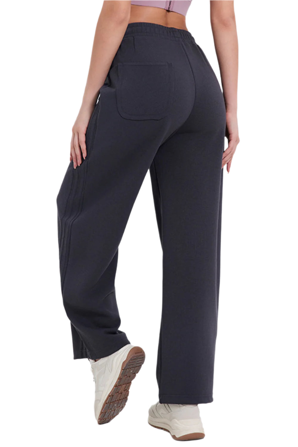 Basic Bae Elastic Waist Straight Leg Pants with Pockets - High-Quality Fashion | Chic Yana