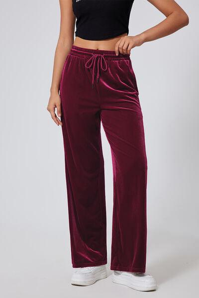 Drawstring Wide Leg Active Pants 1 - Chic Yana's Fashion