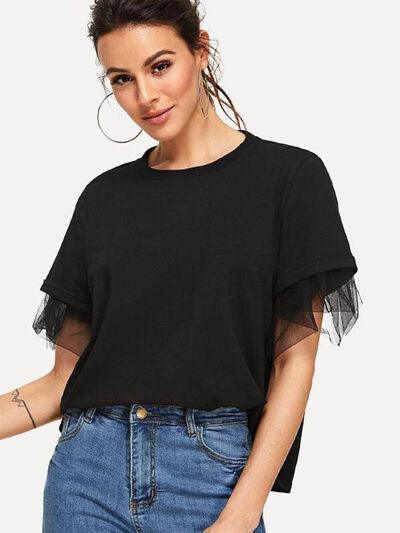 Round Neck Short Sleeve Top - Chic Yana's Fashion