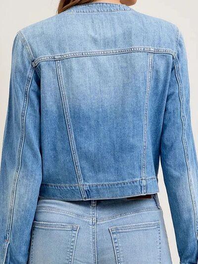 Snap Down Dropped Cargo Denim Jacket - Chic Yana's Fashion