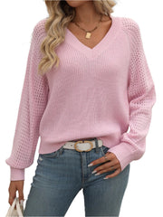 Mandy V-Neck Long Sleeve Sweater - High-Quality Fashion | Chic Yana