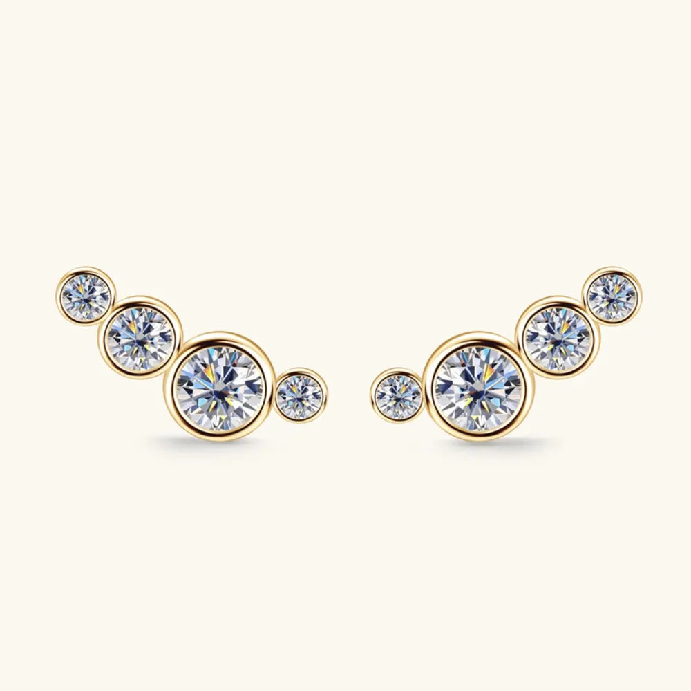 Moissanite 925 Sterling Silver Stud Earrings - Fashion Jewelry by Chic Yana's Fashion