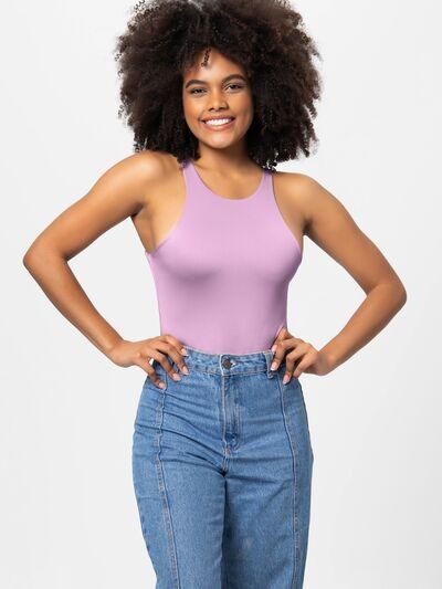 Full Size Round Neck Wide Strap Bodysuit - Chic Yana's Fashion