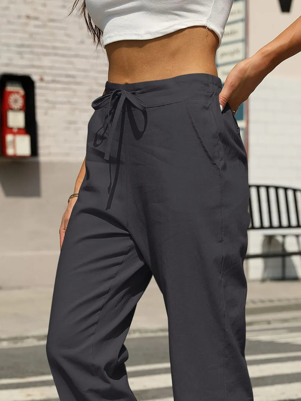 Elastic Waist Tapered Pants – stylish women's fashion from Chic Yana's Fashion