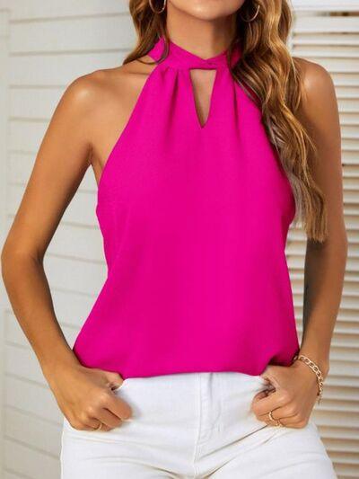 Mandy Cutout Grecian Neck Tank - Chic Yana's Fashion