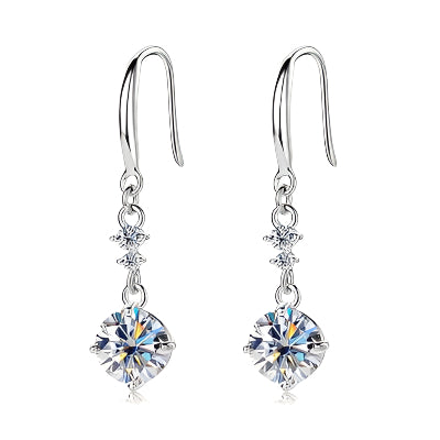 2 Carat Moissanite 925 Sterling Silver Earrings - Chic Yana's Fashion