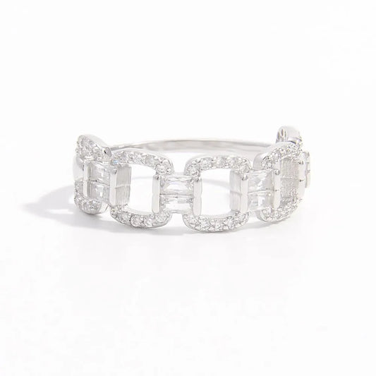 925 Sterling Silver Zircon Cutout Ring - Fashion Jewelry by Chic Yana's Fashion