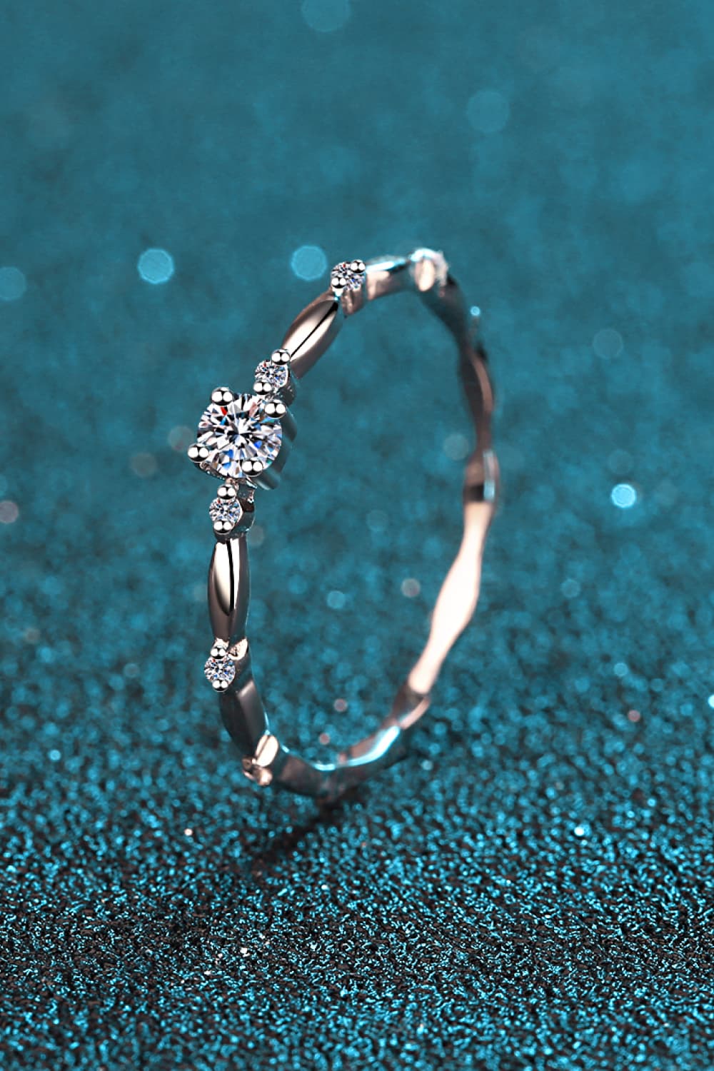 Moissanite 925 Sterling Silver Rhodium-Plated Ring - Fashion Jewelry by Chic Yana's Fashion