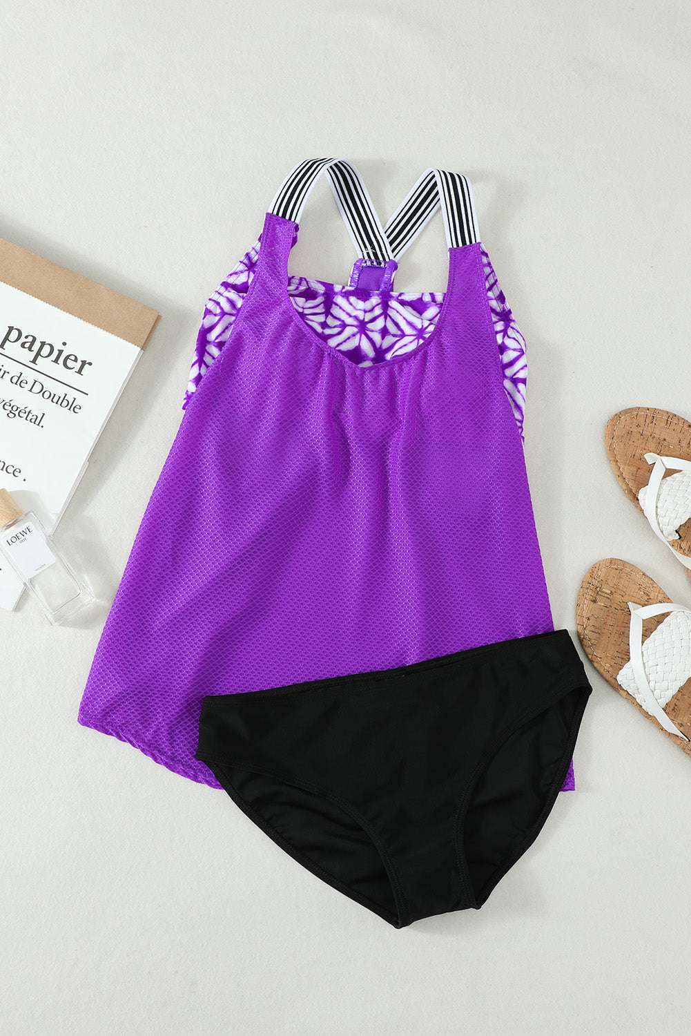 Scoop Neck Wide Strap Tankini Set - Stylish and Trendy Women's Fashion from Chic Yana's Fashion