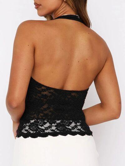 Lace Backless Halter Neck Cami - Chic Yana's Fashion