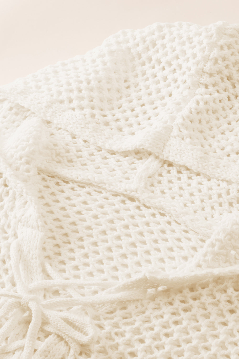 Openwork Lace-Up Hooded Sweater – stylish women's fashion from Chic Yana's Fashion