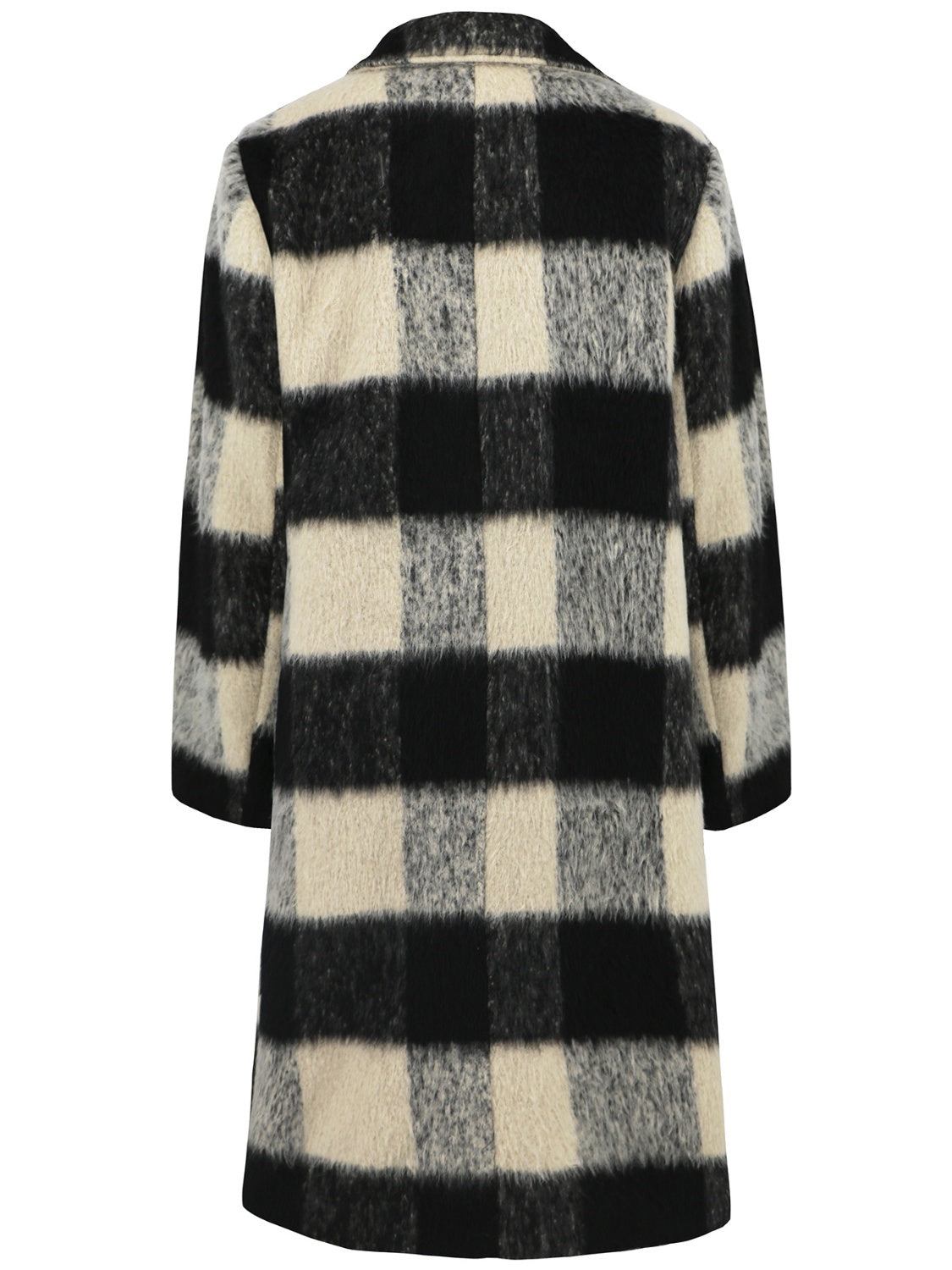 Plaid Double-Breasted Long Sleeve Coat - Chic Yana’s Fashion