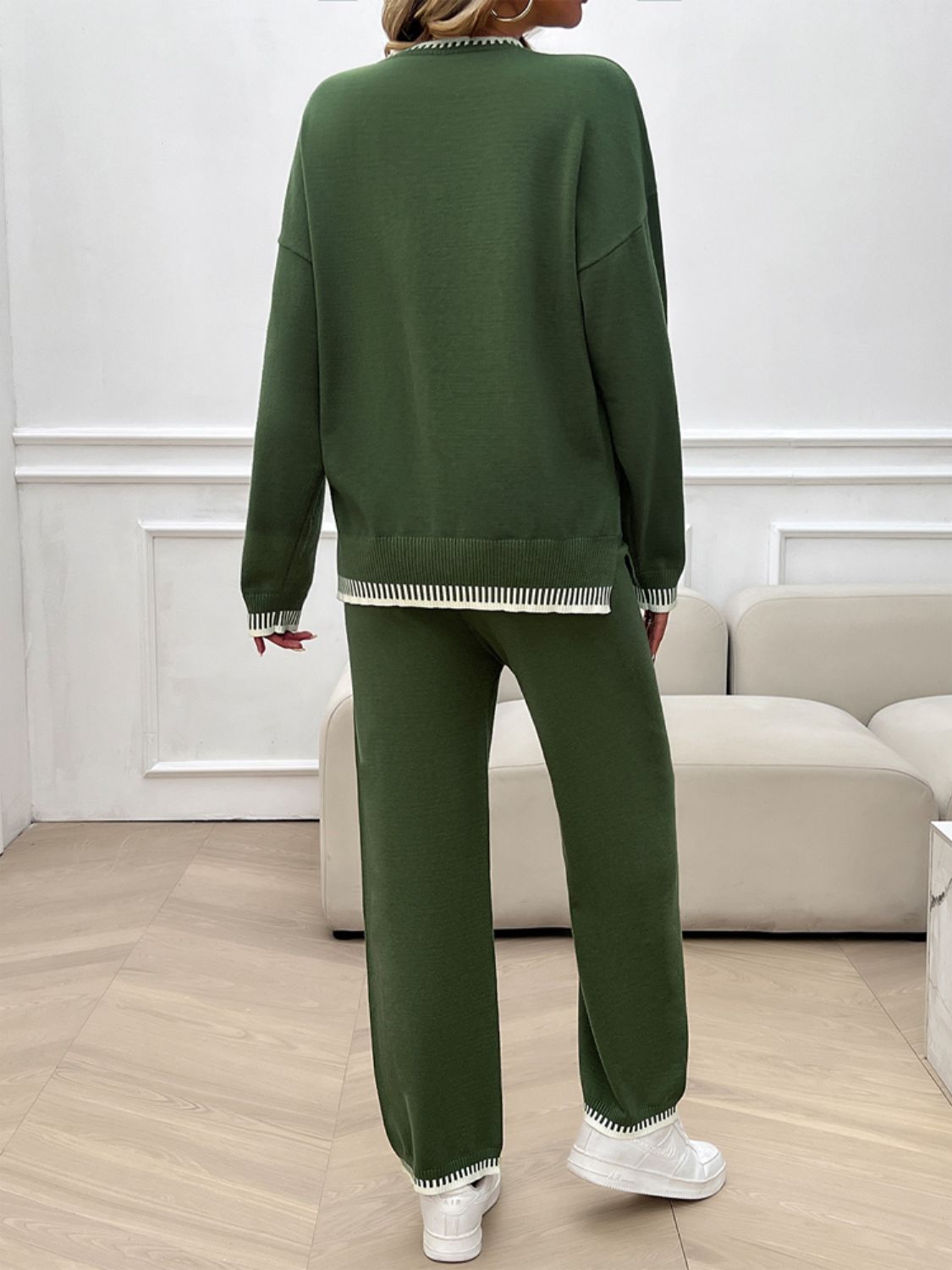 Devine Round Neck Dropped Shoulder Top and Pants Sweater Set – Chic Yana’s Fashion