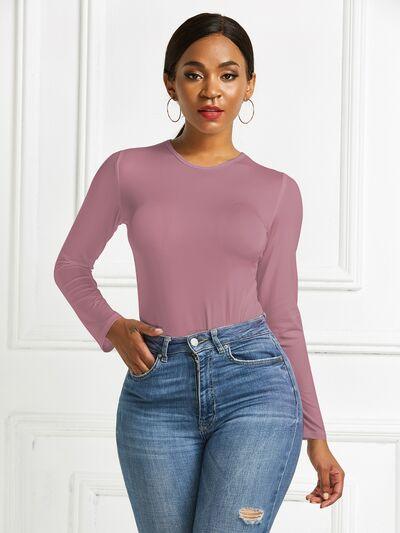 Round Neck Long Sleeve Bodysuit 3 - Chic Yana's Fashion