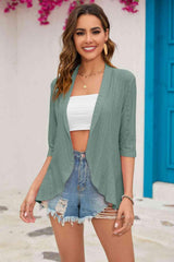 Half Sleeve Open Front Cardigan - Chic Yana's Fashion