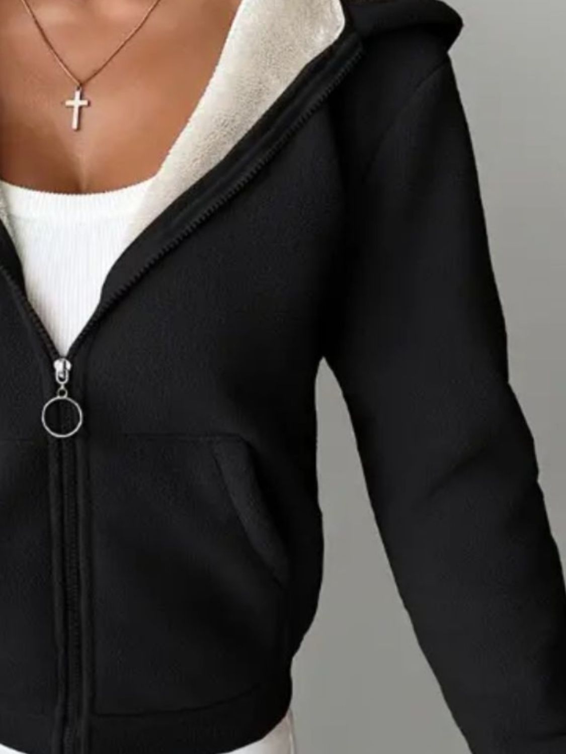 Full Size Zip Up Long Sleeve Hooded Outerwear - Chic Yana’s Fashion