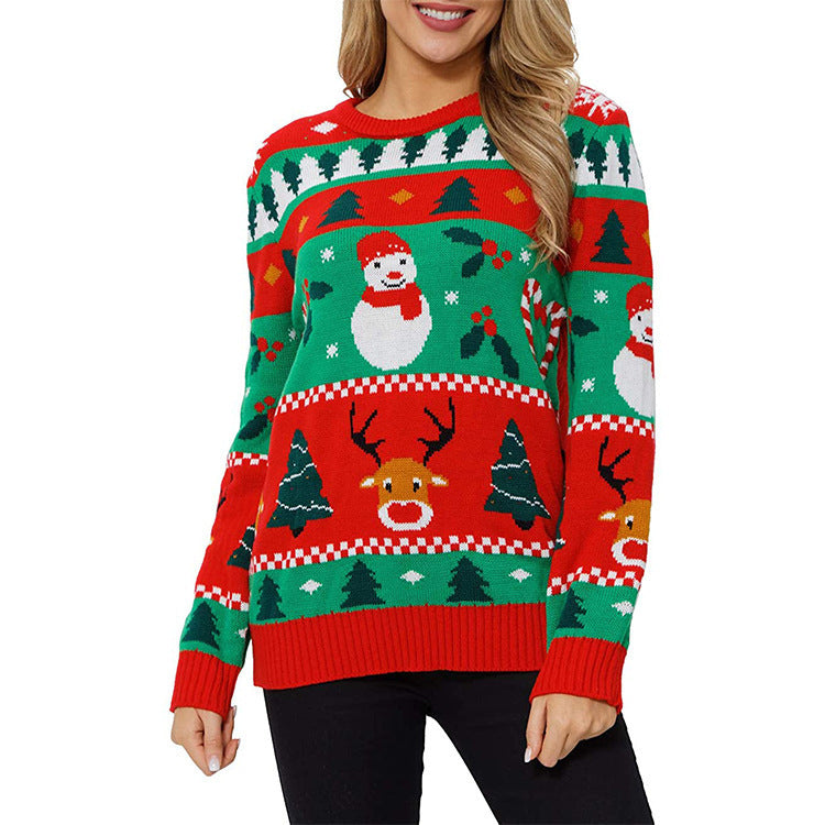 Chic Yana Festive Fun Christmas Tree & Snowman Sweater