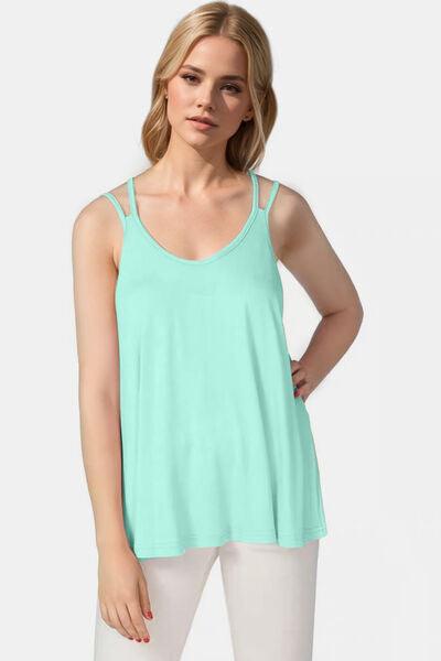 Basic Bae Bamboo Scoop Neck Double Spaghetti Straps Cami - Chic Yana's Fashion