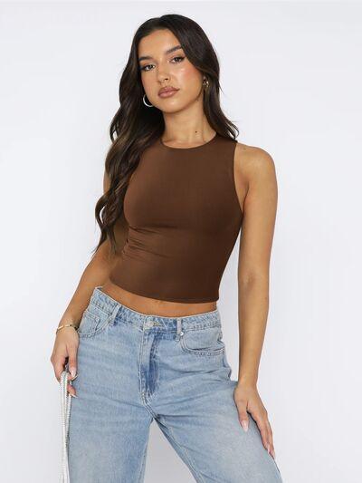 Round Neck Cropped Tank - Chic Yana's Fashion