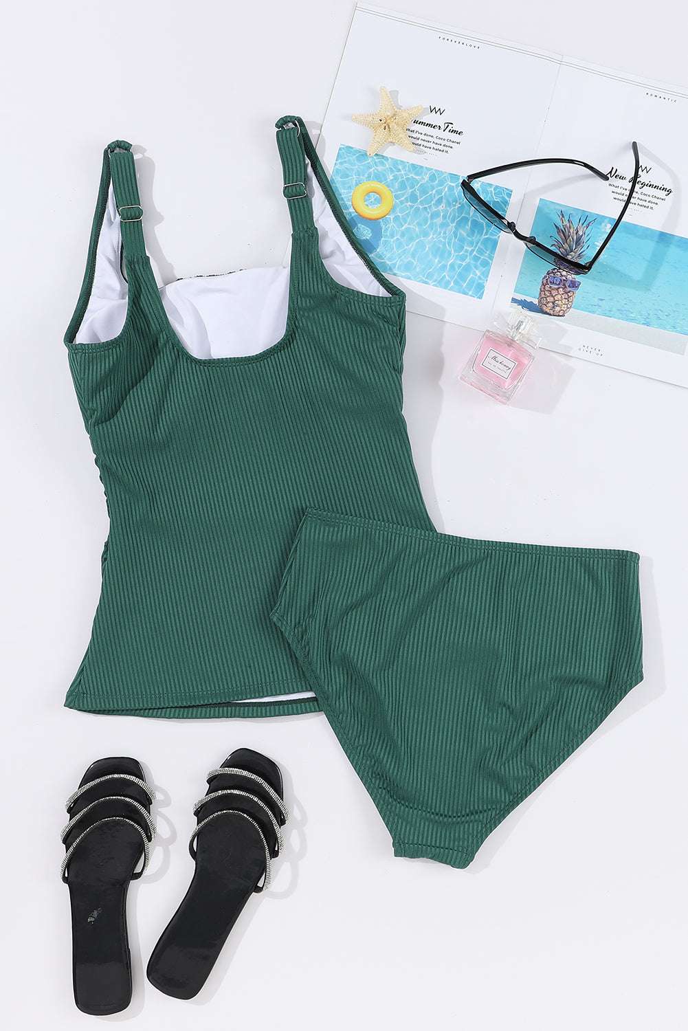 Square Neck Wide Strap Tankini Set - Stylish and Trendy Women's Fashion from Chic Yana's Fashion
