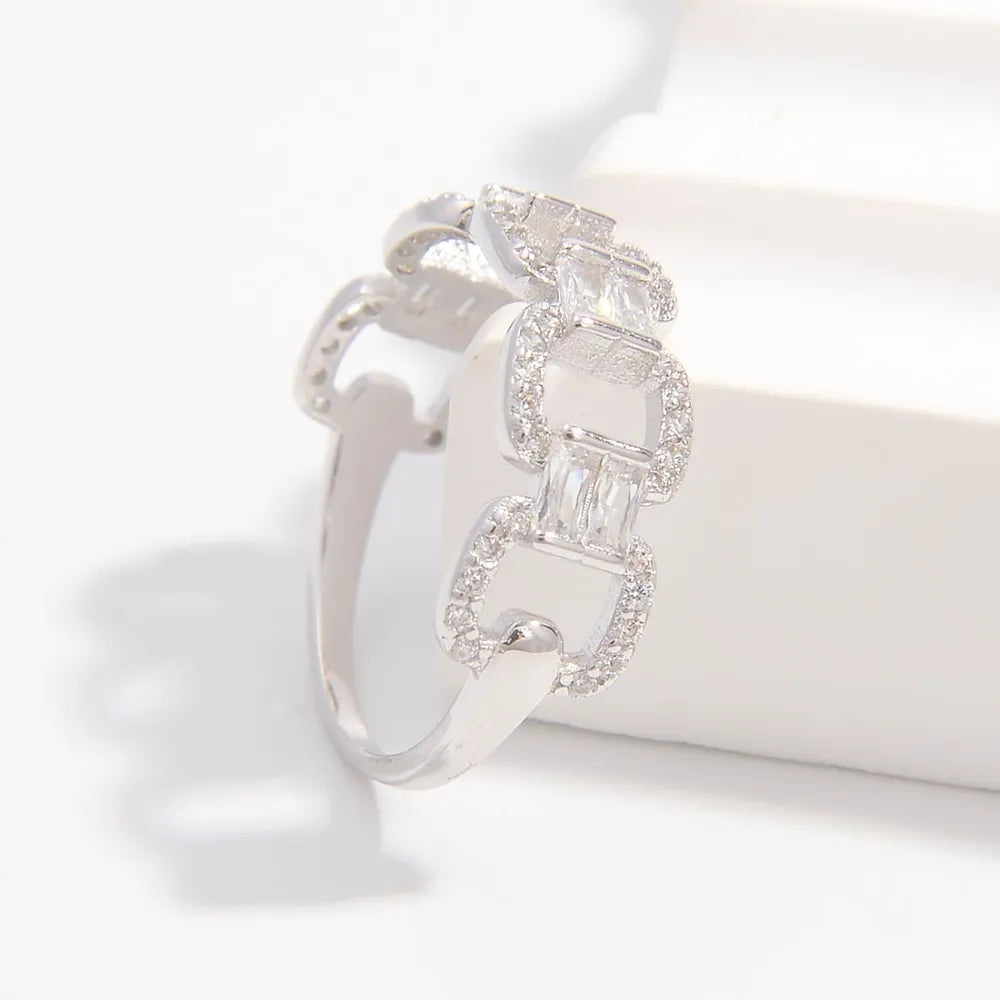 925 Sterling Silver Zircon Cutout Ring - Fashion Jewelry by Chic Yana's Fashion