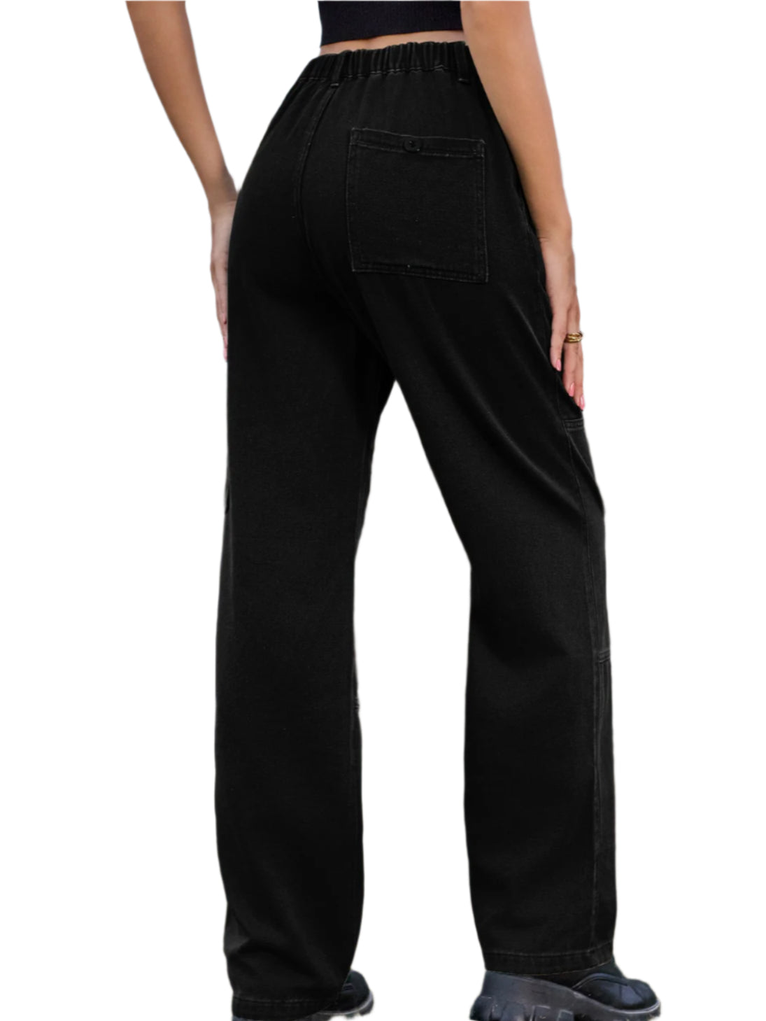 Buy High Waist Cargo Straight Jeans Online - Stylish & Comfortable | Chic Yana's Fashion