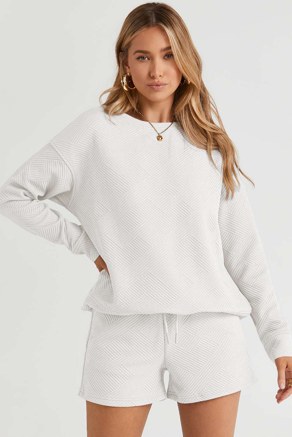Round Neck Dropped Shoulder Top and Shorts Set – Chic Yana’s Fashion