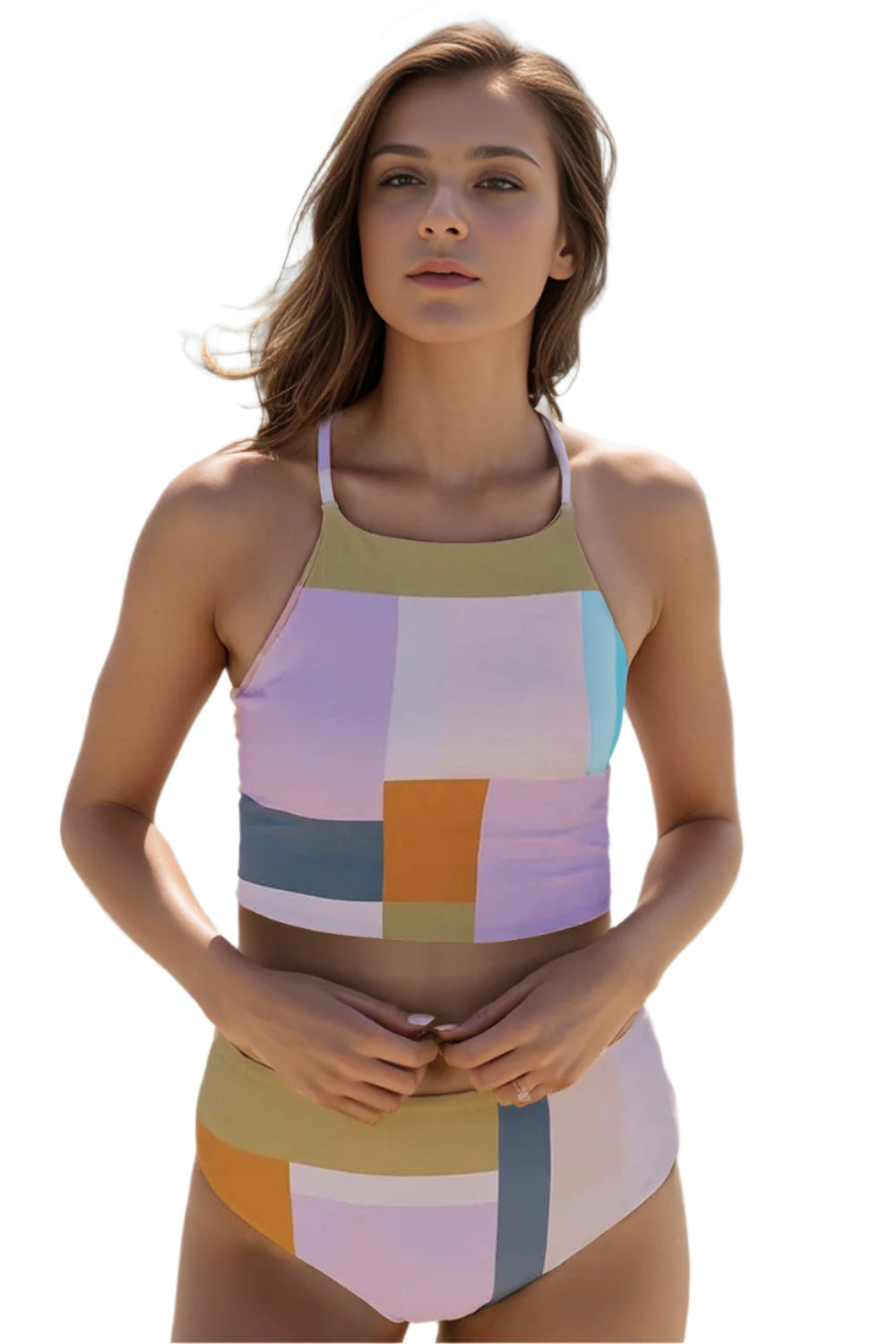 Color Block Spaghetti Strap Two-Piece Swim Set - Stylish and Trendy Women's Fashion from Chic Yana's Fashion