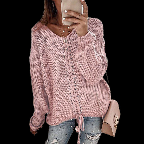 Chic Yana Fashion Cozy Women's Loose Knit Sweater — white