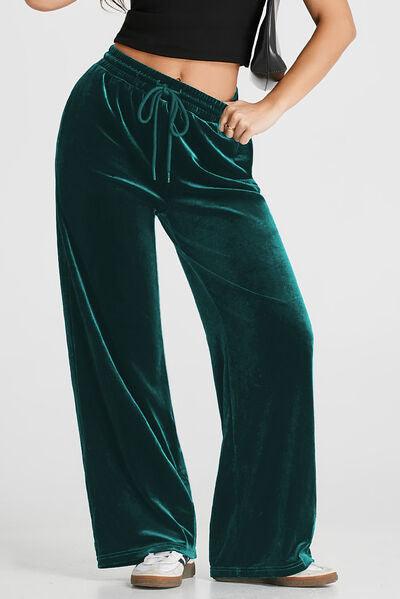 Drawstring Wide Leg Active Pants 1 - Chic Yana's Fashion