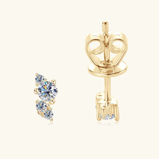 925 Sterling Silver Moissanite Stud Earrings - Fashion Jewelry by Chic Yana's Fashion