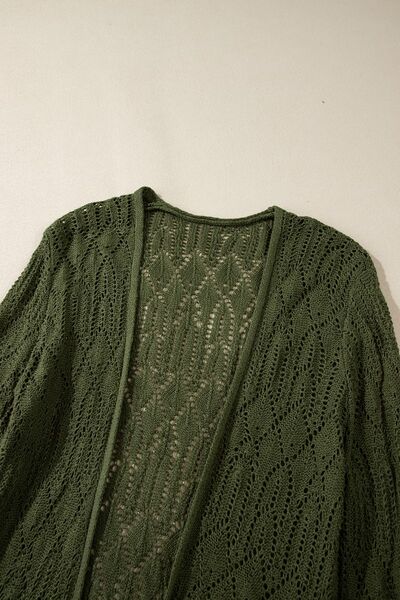 Openwork Open Front Long Sleeve Cardigan 1 - Chic Yana's Fashion