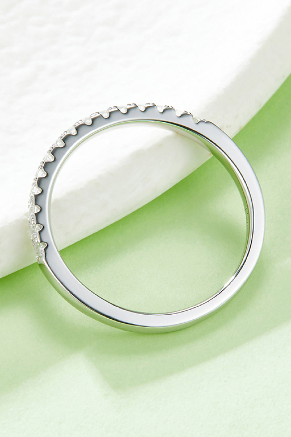 Moissanite Platinum-Plated Half-Eternity Ring - Fashion Jewelry by Chic Yana's Fashion