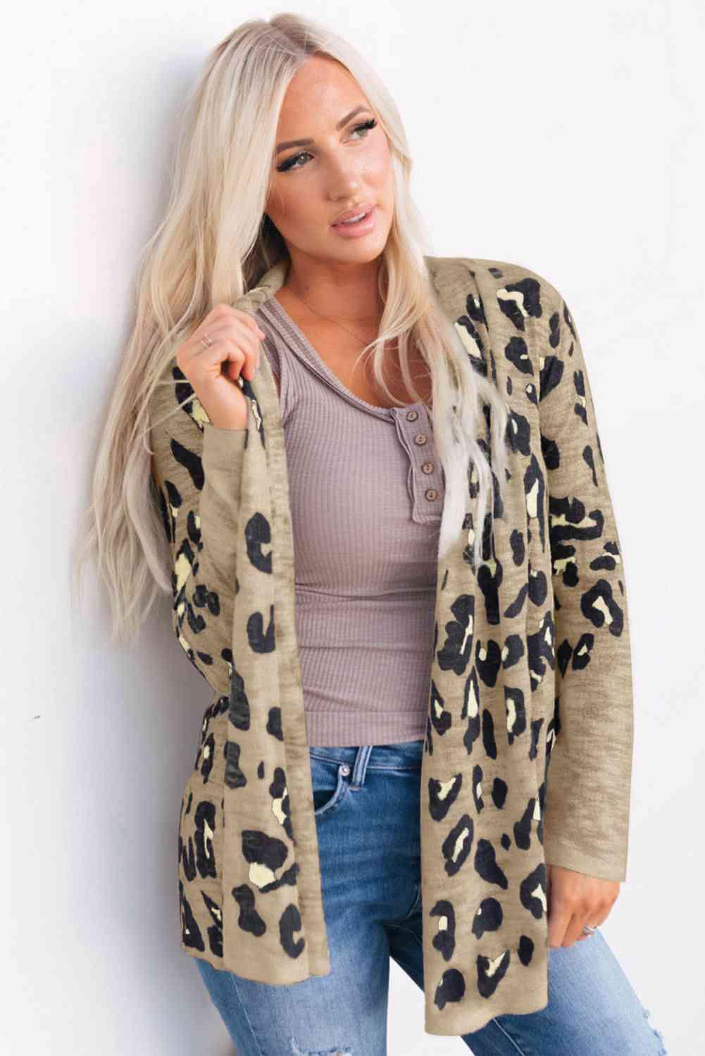 Printed Long Sleeve Cardigan 1 - Chic Yana's Fashion