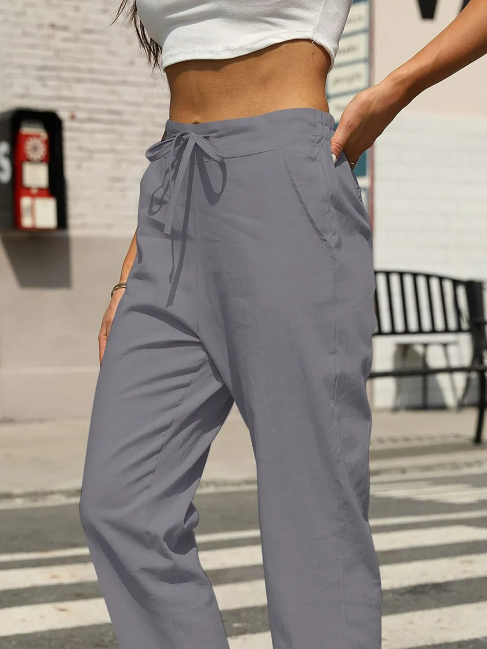 Elastic Waist Tapered Pants – stylish women's fashion from Chic Yana's Fashion
