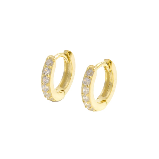 925 Sterling Silver Inlaid Zircon Huggie Earrings - Fashion Jewelry by Chic Yana's Fashion