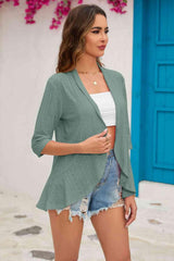 Half Sleeve Open Front Cardigan - Chic Yana's Fashion