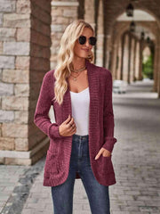 Open Front Cardigan With Pockets - Chic Yana's Fashion