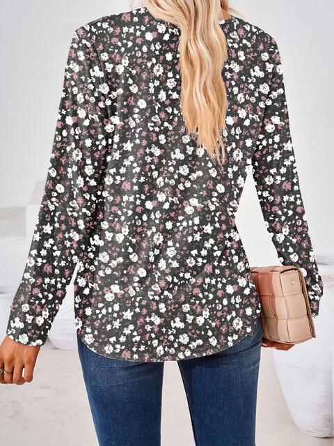 Full Size Square Neck Long Sleeve Blouse - Chic Yana's Fashion