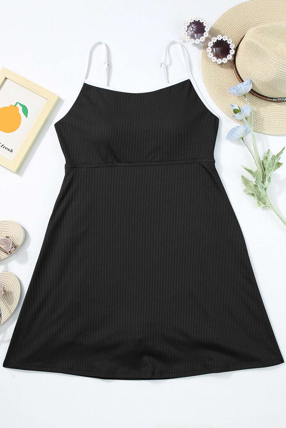 Contrast Trim Scoop Neck One Piece Swimwear - Stylish and Trendy Women's Fashion from Chic Yana's Fashion