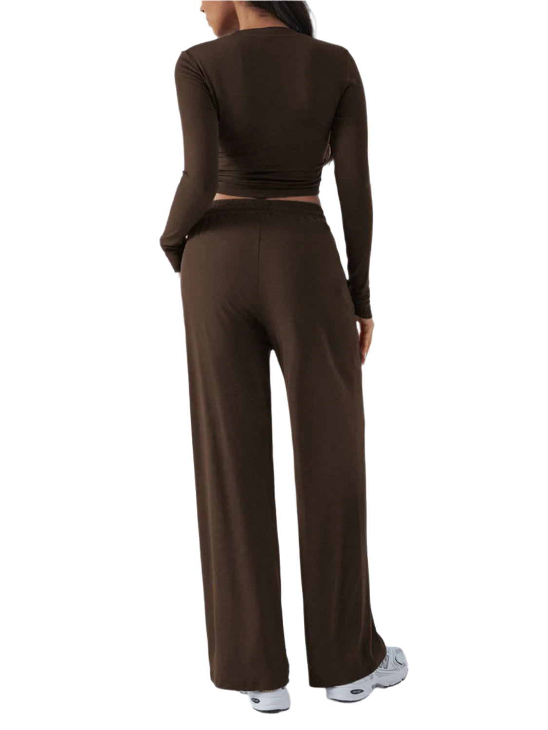 Devine Round Neck Long Sleeve Top and Pants Set - Shop Now at Chic Yana's Fashion