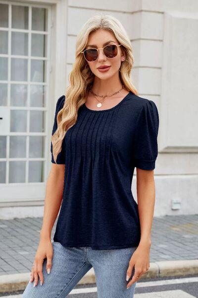 Round Neck Short Sleeve T Shirt 3 - Chic Yana's Fashion