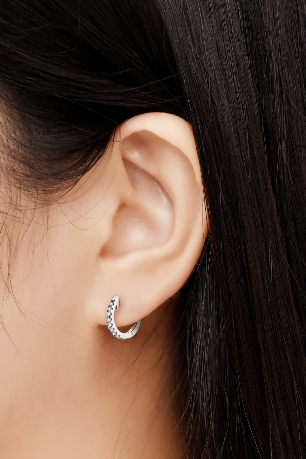 Moissanite 925 Sterling Silver Huggie Earrings - Fashion Jewelry by Chic Yana's Fashion