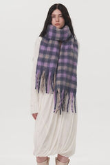 Fringe Plaid Polyester Scarf - Chic Yana's Fashion