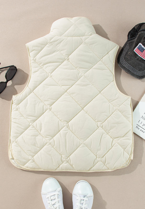 Snap Down Texture Vest Coat with Pockets - Chic Yana’s Fashion