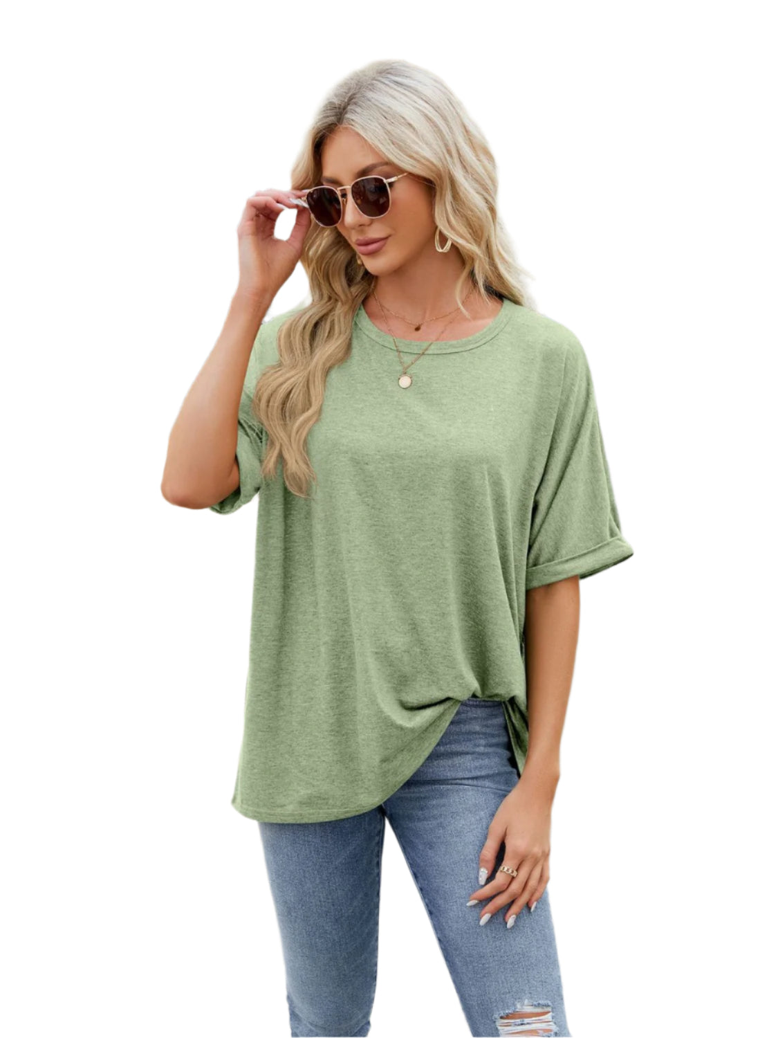 Florira Round Neck Half Sleeve T-Shirt - High-Quality Fashion | Chic Yana