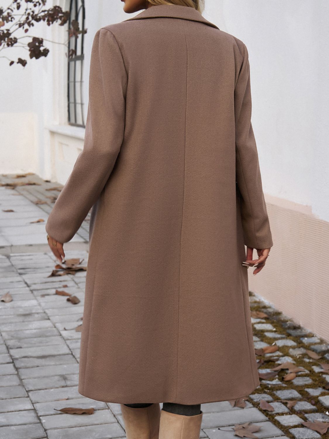Devine Pocketed Collared Neck Long Sleeve Coat - Chic Yana’s Fashion