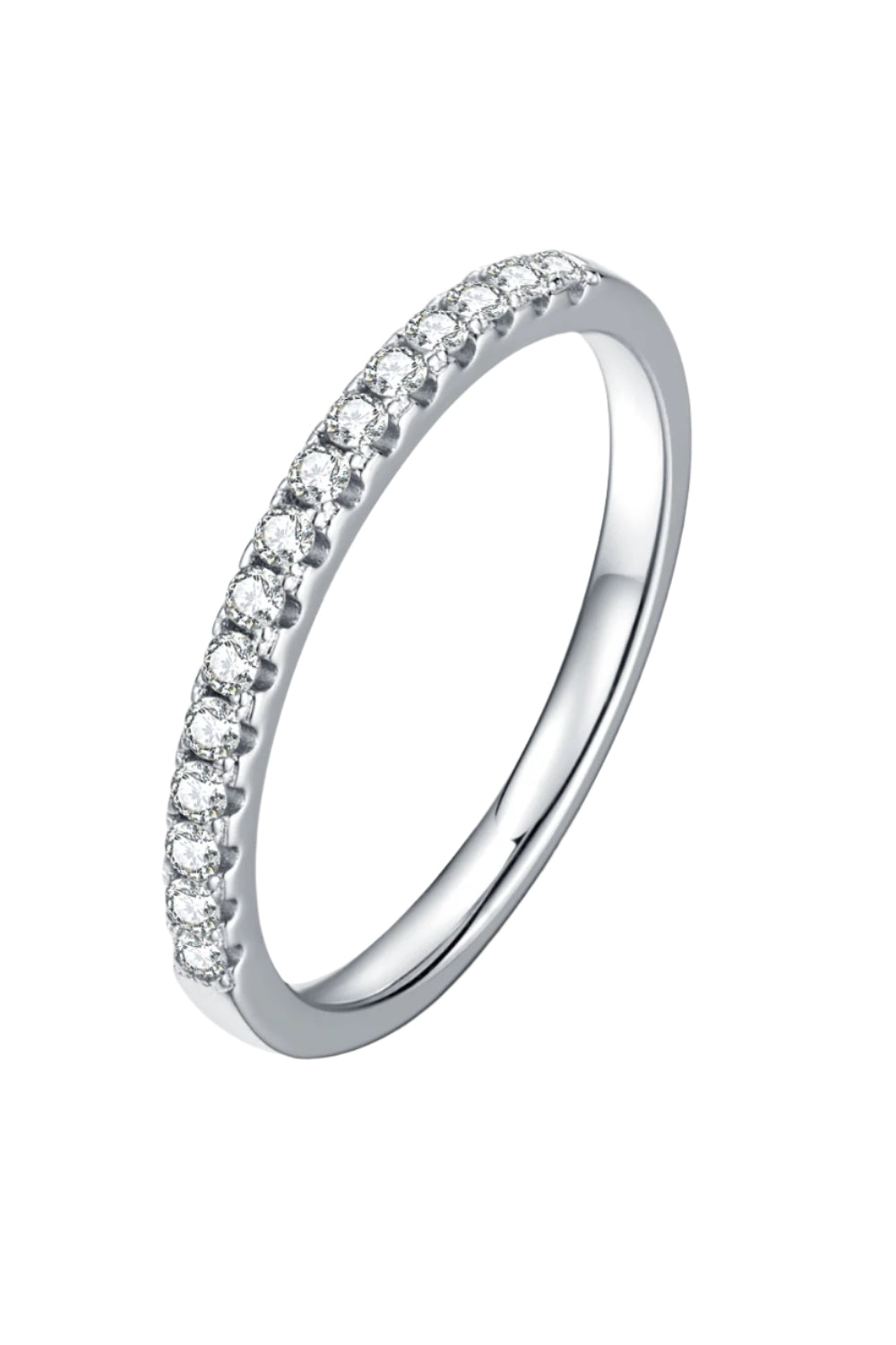 Moissanite Platinum-Plated Half-Eternity Ring - Fashion Jewelry by Chic Yana's Fashion