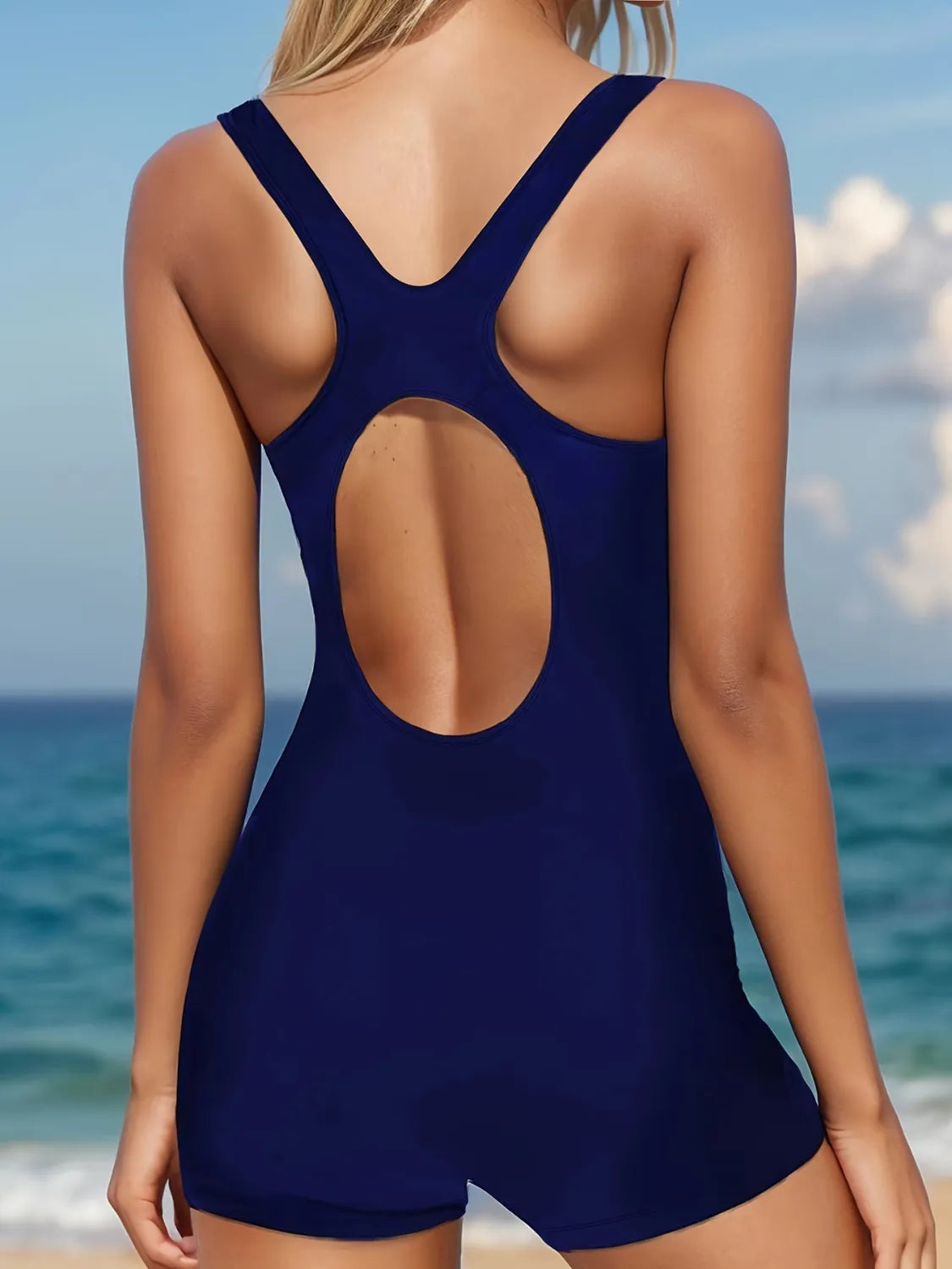 Cutout Back Wide Strap One Piece Swimwear - Stylish and Trendy Women's Fashion from Chic Yana's Fashion