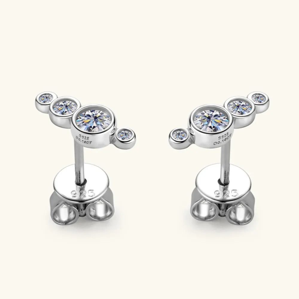 Moissanite 925 Sterling Silver Stud Earrings - Fashion Jewelry by Chic Yana's Fashion